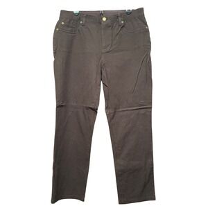 Chico's Women's Brown Cotton Blend Pants Size 1.5/M/10 Short Career Casual Jeans